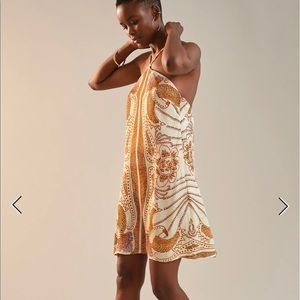 NWOT Farm Rio x Anthropologie silk dress, size Medium